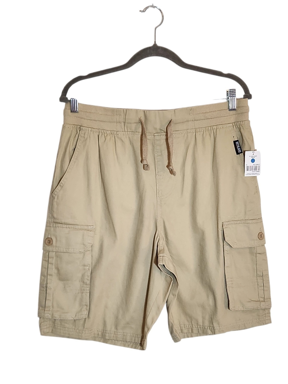 Highland Originals Mens Khaki Pull-On Cargo Shorts Size Medium NWT